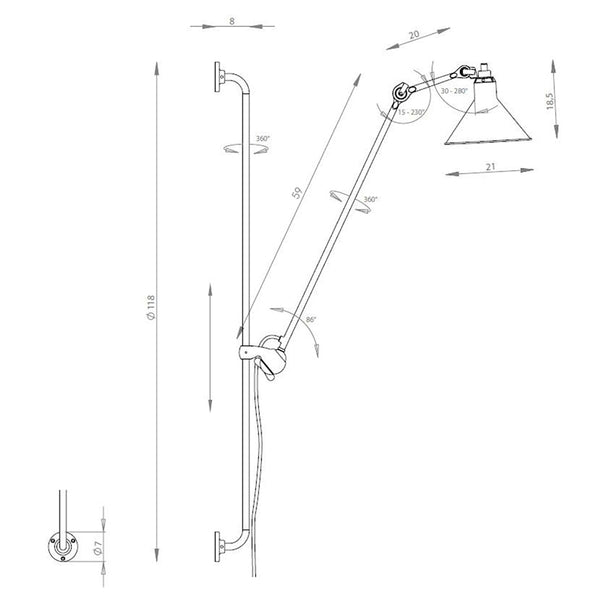 Lampe Gras Wall light
