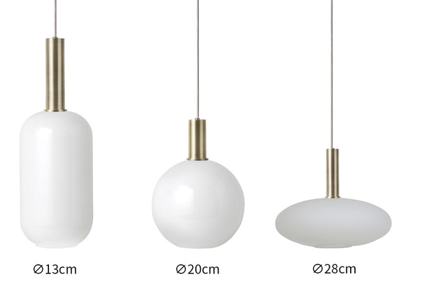 Brass Pendant & Opal Shade 18 Brass Pendant & Opal Shade