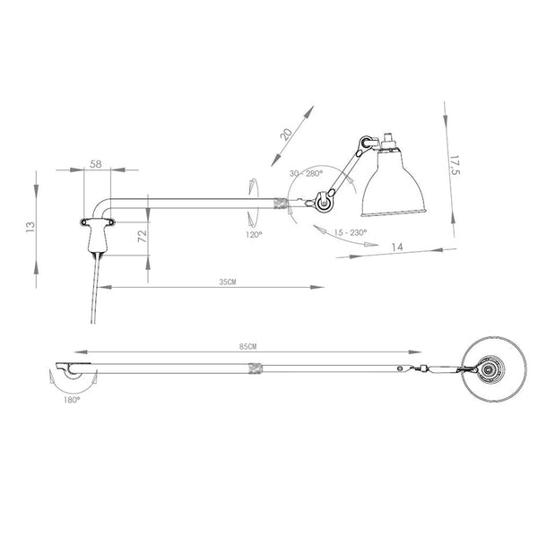 Lampe Gras Wall / Ceiling light series
